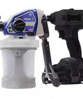 Portable Cordless Drill Connect Paint Sprayer Featuring A Compact Application Cup And High Pressure Output for wood staining and finishing.