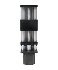 Dual Optical Axis Ballscrew SFU1605 100mm Travel With NEMA23 Stepper Motor, high precision linear stage, actuator front view