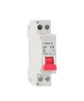 Top Shelf 1P+N Mini Circuit Breaker MCB Phase Neutral Electrical Switch showing front detail, red switch, compact design.