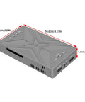 Rock Solid Dual Bay M.2 NVMe SSD RAID Enclosure Offers Supercharged USB Type C Ports with key dimensions and design details.