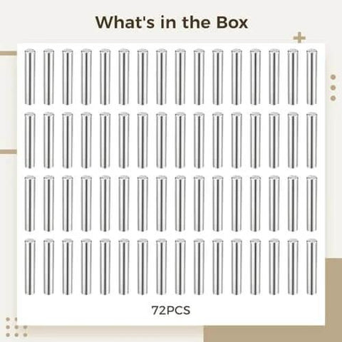 Image showing 72 Pack 3 Mm Hardened Bearing Steel Alignment Pins, Precision Ground Cylindrical Dowel Pins for engineering and machinery.
