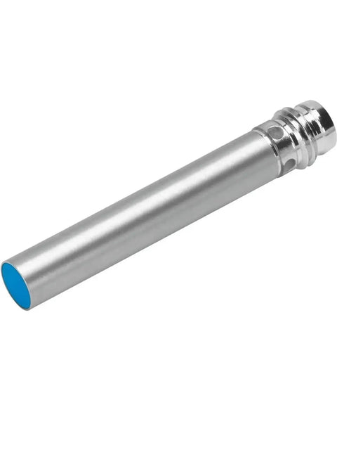 Proximity Switch With Vibration Sensor Ideal For Industrial Automation And Predictive Maintenance Sien 6 5B PO S L 150383 M12B NS K L PA 538324 Heavy Duty Sensor For Machinery Monitoring And Diagnostics, silver cylindrical body