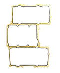 Engine Gasket Set Aj126 Direct Replacement For Supercharged 3.0L V6 featuring three gold gaskets with black seals.