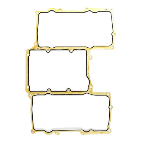 Engine Gasket Set Aj126 Direct Replacement For Supercharged 3.0L V6 featuring three gold gaskets with black seals.