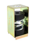 Heavy Duty Spring Vibration Isolator Hanger Set Four Pack With Two Fifty Pound Capacity For Commercial Pumps And Air Handler Suspension Mounts. Steel frame with coiled spring.