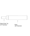 Industrial Grade Mechanical Edge Finder Featuring .200-Inch Tactile Contact Tip and 3/8-Inch Shank side view diagram.