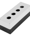 Heavy Duty Rugged Weatherproof Switch Box for 22 mm Push Buttons Industrial ABS Control Enclosure, white, with sealing rubber strip