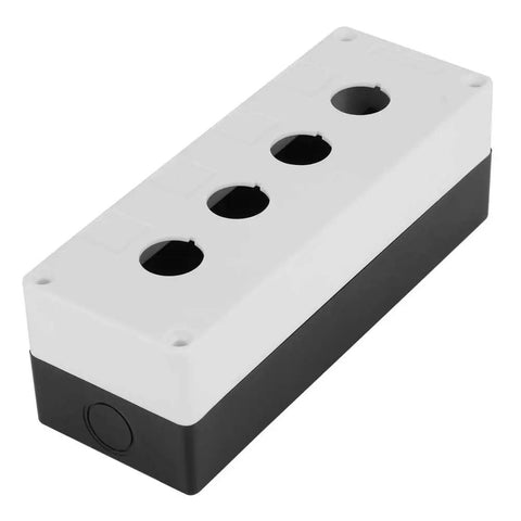 Heavy Duty Rugged Weatherproof Switch Box for 22 mm Push Buttons Industrial ABS Control Enclosure, white, with sealing rubber strip