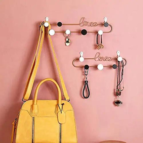Dope Gold or Black Iron Wall Hook Shelf Decorative Rack for Keys Coats and Hats Perfect for Front Door Entryway, hanging bags and accessories.