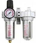 Three Eighths Inch Pro Grade Heavy Duty Air Regulator Control Unit Filter Lubricator Combo with gauge and water trap