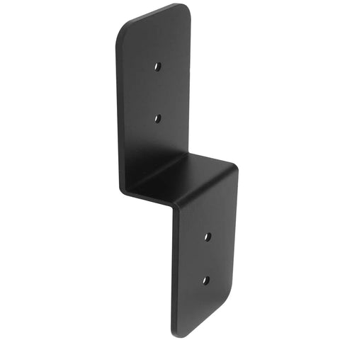 4 Pack Black Deck Joist Tie Steel Z Pergola Bracket For Six Inch Post To Beam Support, Three Inch Wide, One Eighth Inch Thick, Powder Coated, Anti Corrosion, Beefy Heavy Duty Metal Connector