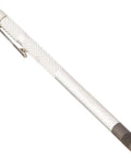 Slotted Screw Starter 5-5/8 Inch With Pocket Clip White, Lightweight Pro Grade Slotted Driver, side view showing grip and clip