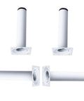 Heavy Duty White Steel Pipe Desk Legs For Solid Furniture Upgrades Rust Proof Iron sofa feet and table bases, four legs shown.