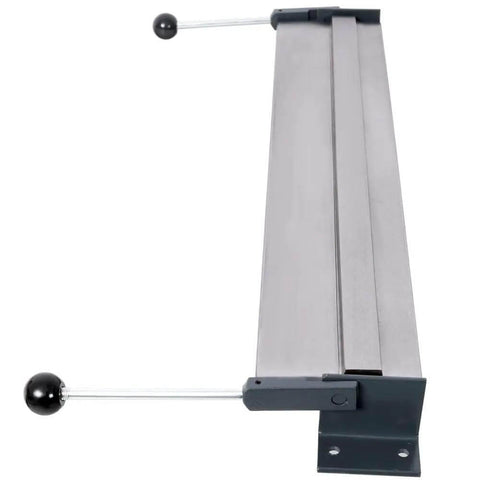 30 Inch Portable Metal Brake Bender With Adjustable 0 to 90 Degree Angles, side view of bench-mounted heavy-duty hand tool