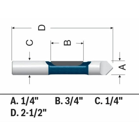 Carbide-Tipped Single Flute Pilot Panel Concave Router Bit One Quarter Inch By Three Quarter Inch for smooth finish cuts.