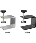 Heavy Duty Drawer Front Clamps Set Black Stainless Steel C Clamps For Woodworking Dual End Fixing Clips, silver and black visible