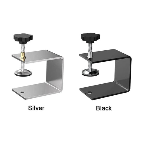 Heavy Duty Drawer Front Clamps Set Black Stainless Steel C Clamps For Woodworking Dual End Fixing Clips, silver and black visible