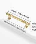 Minimalist Bright Gold Aluminum Alloy Cabinet And Wardrobe Handles Set Six Pack for furniture, 5.2 inch length, 3.78 inch hole spacing