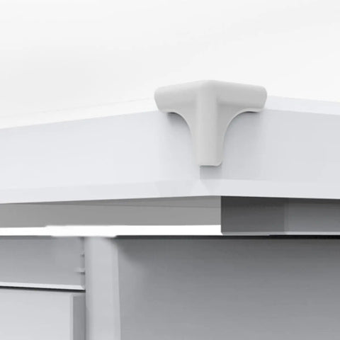 Silicone Corner Protectors 8 Pack For Furniture And Kitchen Edges Durable Range Hood Safety Guards shown on white table corner