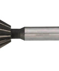 Side view of tungsten carbide dovetail milling cutter with straight shank and 55° dovetail angle