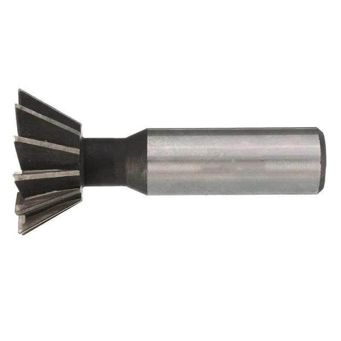 Side view of tungsten carbide dovetail milling cutter with straight shank and 55° dovetail angle