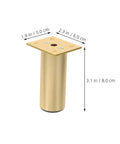 Gold adjustable round aluminum furniture leg with measurements, part of Adjustable Round Aluminum Furniture Leg Set Four Pieces Lightweight Easy Install Replacement Feet For Beds Desks Tables Cabinets Diy Upgrade For Modern Home Decor And Renovation Projects.