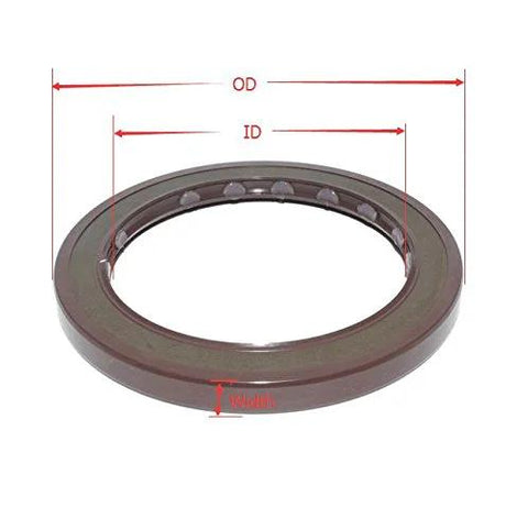 Rotary shaft seal, brown rubber, for hydraulic pump/motor; front view