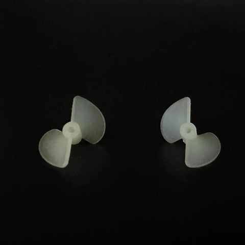 Two nylon RC boat propellers, part of the Ten Pairs Nylon RC Boat Propellers, Two Blade CW CCW Set, for DIY models.