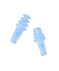 Blue silicone ear plugs for air travel, reducing ear pain and popping, two pieces shown, Air Travel No Fuss Ear Pressure Relief Ear Plugs Pack Of Four Pairs For Comfort On Flights Prevent In Flight Ear Pain And Popping By Regulating Ear Pressure During Takeoff And Landing With Easy Fit