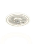 Modern Ceiling Fan With Light Featuring Ultra Silent Invisible Blades Stepless Dimming Switch Adjustable Airflow Smooth Operator Cooling For Bedroom Keep It Chill Vibes And Easy Living, viewed from below.