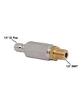 Heavy Duty Pressure Washer Nozzle Filter Quick Connect Quarter Inch QC to Quarter Inch MNPT 5000 PSI 10.5 GPM close-up