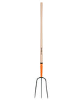 Three Tine Manure Fork With Eight Inch Tines For Garden And Livestock Cleanup, Comfortable Grip Handle, Lightweight Yet Durable Tool