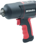 Pro Grade One Half Inch Air Impact Wrench With 10 Piece Socket Set Cranks Out 1180 Ft Lbs Of Badass Torque showing handle and socket attachment.