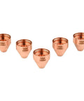 Heavy Duty 5-Pack Plasma Cutter Shield Caps, robust copper build for Hypertherm 65 and 85 models, effective for steel projects.