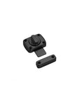Sliding Door Lock Zinc Alloy Universal Wardrobe Catch Bolt Gate Latch in black finish, compact design with locking mechanism.