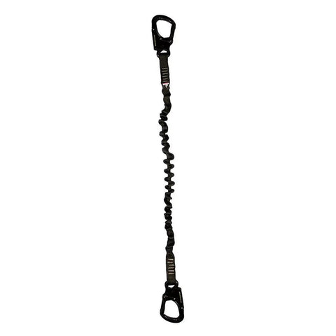 Shock Absorbing Lanyard Snap Hook With Frog Snap Hook, 5,000 LBS Rated Safety Lanyard For Mountaineering, 48 Inch Length
