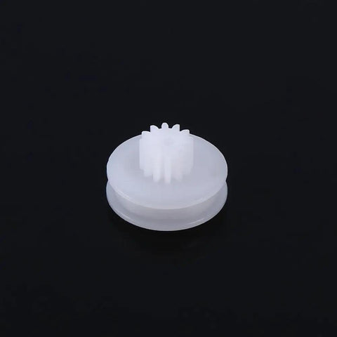 Close-up of single pulley from Seven Piece Dope Plastic Pulley Kit for DIY Belts and Model Making, 2A 2B Shaft Fit for 2mm Axle