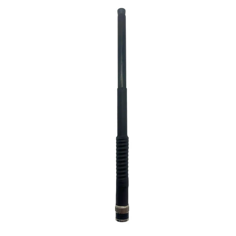 Three Pack RH-205 Telescopic VHF 144MHz Antenna With BNC Male Connector for handheld radios, black design, extended view