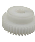 0.8 Module 39T Cylindrical Spur Gear With Step 0.8M Straight Mechanical Gear for steering transmission, white polymer.