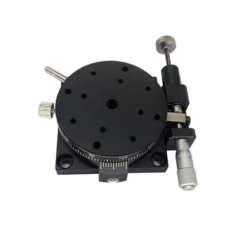 110mm Precision Manual Rotary Stage With Lockable Fine Adjustment And 360 Degree Rotation For Pro Grade Alignment In The Lab Aluminum Anodized Platform Low Runout And High Angular Accuracy SEMR110-AR top view