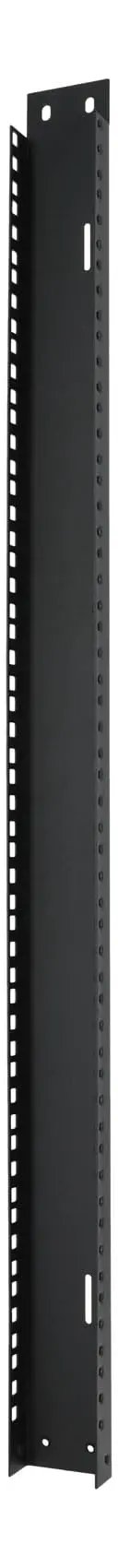 Badass 18U Reversible Rack Rails With M5 Circle And Square Holes For 19 Inch Servers and Pro Audio Rig Support, black steel.