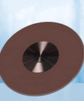 24 Inch Tempered Glass Lazy Susan Turntable With Silent Bearings Heavy Duty Rotating Serving Tray For Dining Table 360 Degree Spin Party Ready Brown Kitchen Accessory For Easy Dish Passing