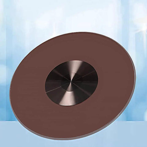 24 Inch Tempered Glass Lazy Susan Turntable With Silent Bearings Heavy Duty Rotating Serving Tray For Dining Table 360 Degree Spin Party Ready Brown Kitchen Accessory For Easy Dish Passing