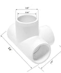 Half Inch 4 Way Elbow PVC Pipe Fitting Adapter with deep sleeve for secure 90-degree joints, white, pack of 10, plumbing use.