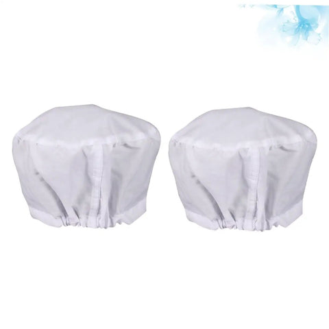 Top Shelf Cotton Work Hat And Cleanroom Cap Duo For Doctors And Nurses White Pair heavy duty breathable cotton caps.