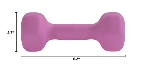 Hella Grippy Neoprene Hexagon Dumbbells Pair Of 3 Pound Hand Weights In Purple for strength training, showing dimensions 2.7x6.3 inches.