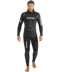 5mm Full Two-Piece Wetsuit For Spearfishing And Freediving In Black, XL, Soft Open-Cell Neoprene Flexible Fit Anatomical Cuts