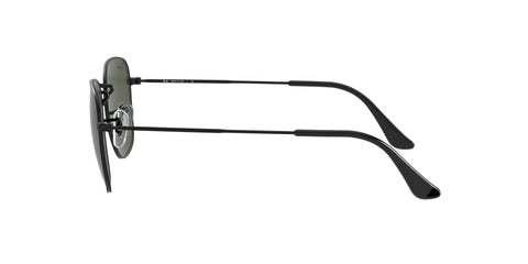 Side view of Unisex RB3857 Frank Square Sunglasses With Black Frame And G Fifteen Green Lenses, 51mm, Small Fit For Narrow To Average Faces