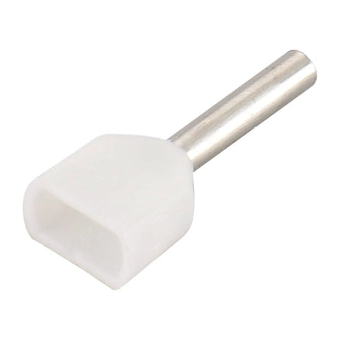 Twin Insulated Ferrule Crimp Connectors For Heavy Duty 22 AWG 0.5 MM2 Copper Wire Pin Cord End Terminals TE0508 White