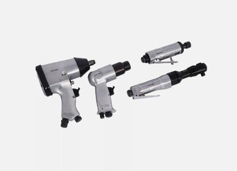 71 Piece Air Tool Accessory Kit With Beefy 1/2 Inch Impact Wrench, Air Hammer, 3/8 Inch Drive Ratchet, And 1/4 Inch Collet Die Grinder Plus Hose Fittings